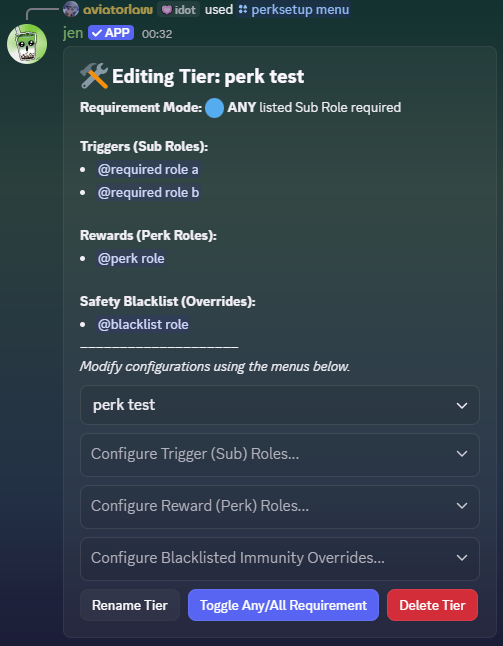 Jen Perk Dashboard